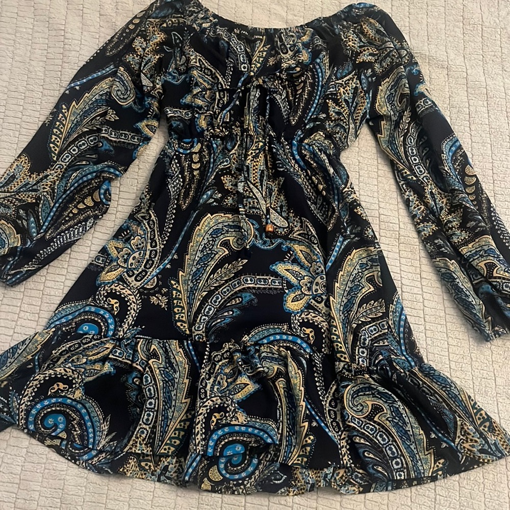 Fashion Fuse Boho handkerchief patterned flare skirt dress Summer cute